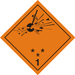 plaque etiquette danger objets explosifs
